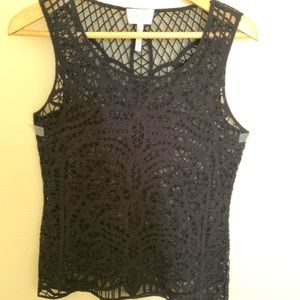 Black evening lace top